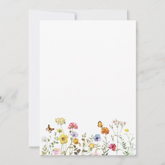 Botanische loterij met wilde bloemen kaart (Achterkant)