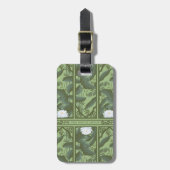 Botanische Lotus Panel Patroon - De Witte Lotus Bagagelabel (Voorkant verticaal)