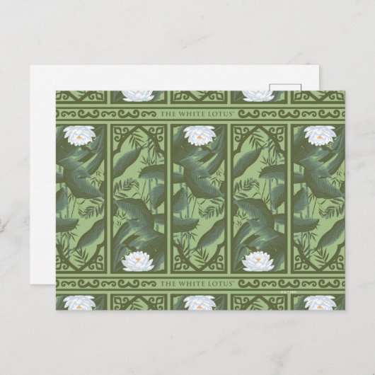 Botanische Lotus Panel Patroon - De Witte Lotus Briefkaart (Voorkant / Achterkant)