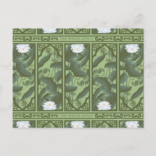 Botanische Lotus Panel Patroon - De Witte Lotus Briefkaart (Voorkant)