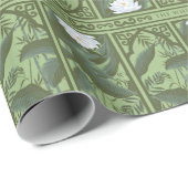 Botanische Lotus Panel Patroon - De Witte Lotus Cadeaupapier (Rol Hoek)