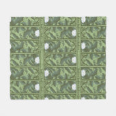 Botanische Lotus Panel Patroon - De Witte Lotus Fleece Deken (Voorkant (Horizontaal))