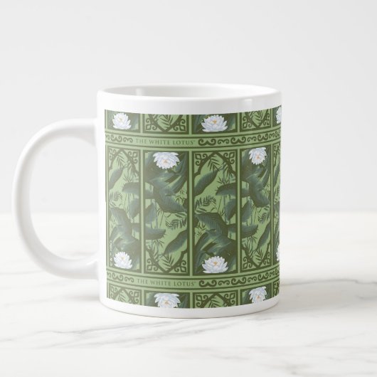 Botanische Lotus Panel Patroon - De Witte Lotus Grote Koffiekop (Links)