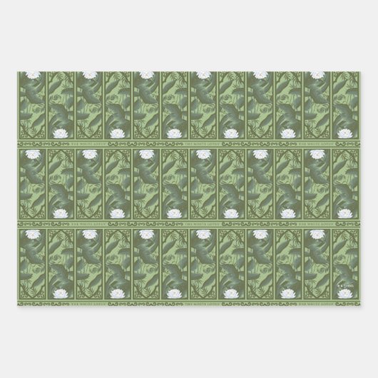 Botanische Lotus Panel Patroon - De Witte Lotus Inpakpapier Vel (Voorkant 3)