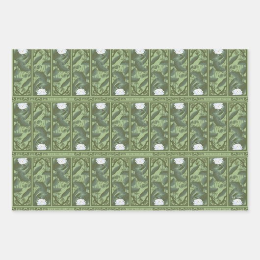 Botanische Lotus Panel Patroon - De Witte Lotus Inpakpapier Vel (Voorkant 2)