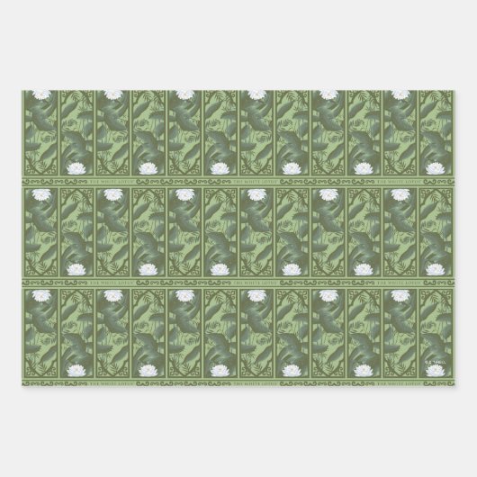 Botanische Lotus Panel Patroon - De Witte Lotus Inpakpapier Vel (Voorkant)