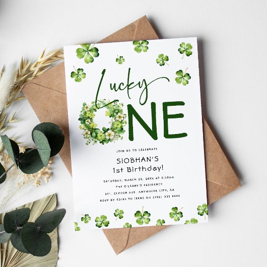 Botanische Lucky One St. Patrick's Day 1e verjaard Kaart