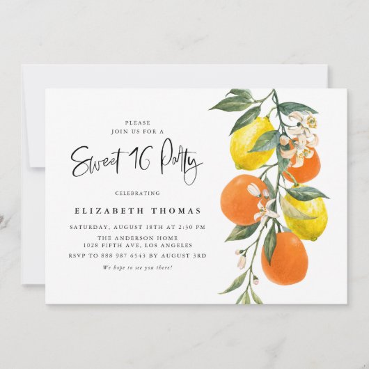 Botanische luiers en Sinaasappels Garland Sweet Si Kaart (Voorkant)