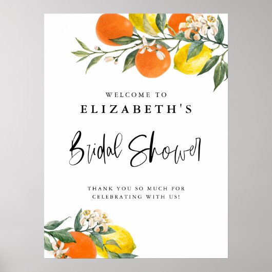 Botanische luiers en Sinaasappels zomerVrijgezelle Poster (Voorkant)