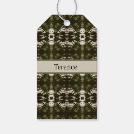 Botanische Luxe | Persoonlijk Palmblad Army Green Cadeaulabel