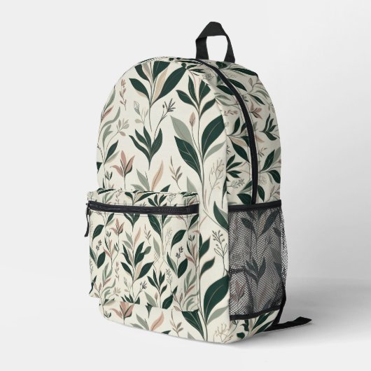 Botanische luxe rugzak (Achterkant Hoek Rechts)