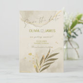 Botanische luxe save the date-huwelijkskaart kaart (Staand voorkant)