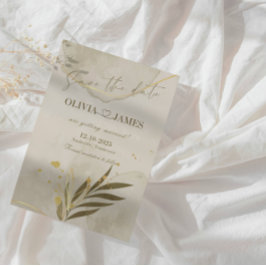 Botanische luxe save the date trouwkaart kaart