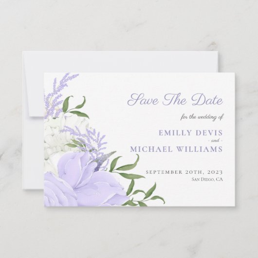 Botanische Maagdenpalm Aquarel Bruiloft Save The Date (Voorkant)