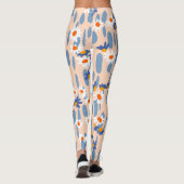 Botanische madeliefjes: naadloos patroon. leggings (Achterkant)