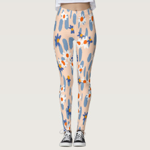 Botanische madeliefjes: naadloos patroon. leggings