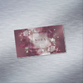 Botanische Magenta Bloem Abstract Wit Frame Magnetisch Visitekaartje (Voorbeeld)