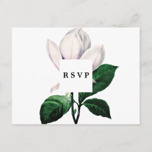 botanische magnolia bruiloft rsvp briefkaart