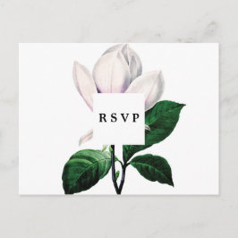 Botanische Magnolia bruiloft RSVP briefkaart