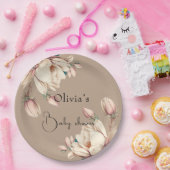 Botanische magnolia floral papieren bordje (Feest)