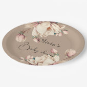 Botanische magnolia floral papieren bordje (Gekanteld)