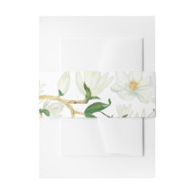 Botanische Magnolia Flowers Invitation Belly Band