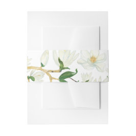 Botanische Magnolia Flowers Invitation Belly Band Uitnodigingen Wikkel