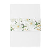 Botanische Magnolia Flowers Invitation Belly Band Uitnodigingen Wikkel (Achterkant Voorbeeld)