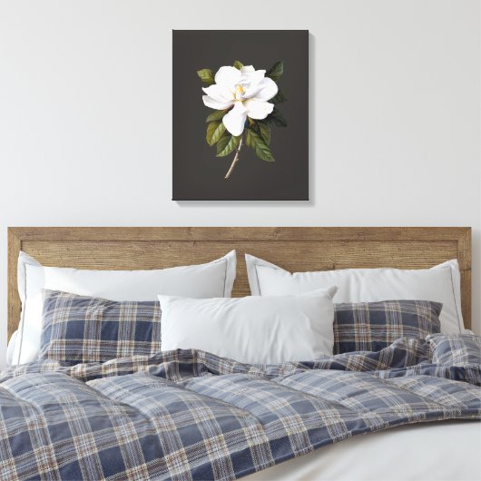 botanische Magnolia Grandiflora Canvas Afdruk (Insitu (Slaapkamer))
