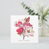  botanische Magnolia Pink White Flowers (Staand voorkant)