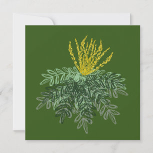 Botanische Mahonia Heester Handgetekend Groen Kaart