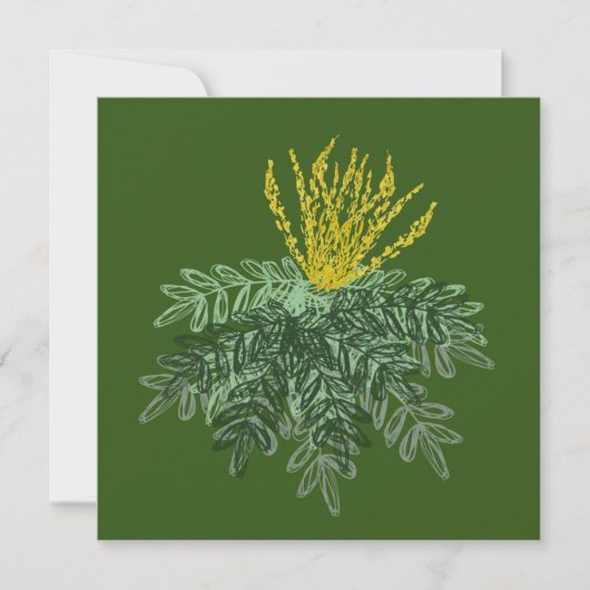 Botanische Mahonia Heester Handgetekend Groen Kaart (Voorkant)