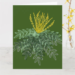 Botanische Mahonia Shrub Hand Drawn Green Kaart