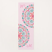 Botanische Mandala Floral Monogrammed Yogamat (Voorkant)