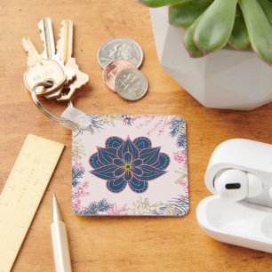 Botanische Mandala, Paisley Schoonheid Sleutelhanger