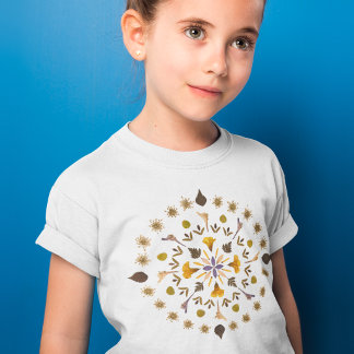 Botanische Mandala Persbloem Kunstwerk T-shirt