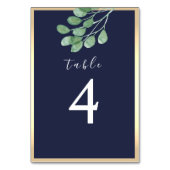 Botanische Marine Blauwe bruiloft Kaart (Achterkant)