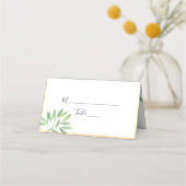 Botanische Marine Blauwe bruiloft Plaatskaartje (Voorkant)