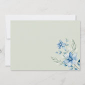 Botanische marine blauwe munt bloemen RSVP Kaart (Achterkant)