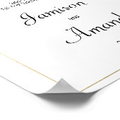 Botanische marine blauwe munt bloemen Welkom Poster (Hoek)