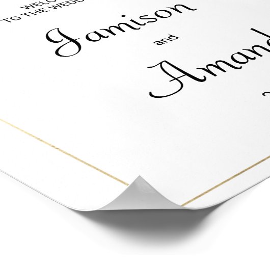 Botanische marine blauwe munt bloemen Welkom Poster (Hoek)