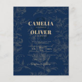  BOTANISCHE marine Blue Gold Wedding (Voorkant)