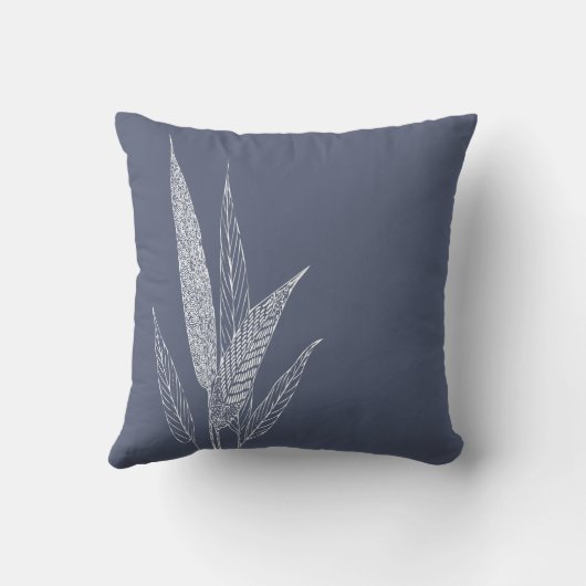 Botanische Marine Gepersonaliseerde Trouwpaar Foto Kussen (Achterkant)