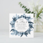 Botanische marineblauw Waterverf met flora en faun Kaart (Staand voorkant)