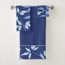 Botanische marineblauwe Waterverf