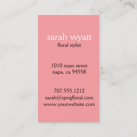 Botanische Mason Jar Visitekaartjes (Achterkant)