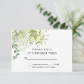 Botanische Matrimonie RSVP-kaart (Staand voorkant)