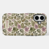 Botanische Mauve & Sage Leafy Case-Mate iPhone Case (Achterkant (horizontaal))