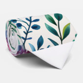 Botanische meerkleurige Waterverf bloemmotief Stropdas (Opgerold)