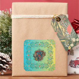 Botanische Mehndi Harmonie Vierkante Sticker